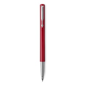 Parker Vector Premium Rollerball Pen - Red Barrel with Chrome Trim - Black Ink - Gift Boxed