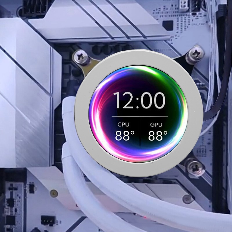 Computer Temp Monitor 2.8in Round LCD HD Micro USB Dimmable