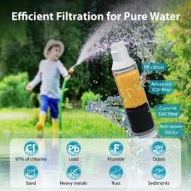 AQUACREST Garden Hose Water Filter for Plants, Greatly Reduces Chlorine, Odor, Improve Plants Health, Ideal for Organic Gardening, Farming and Pets, with Hose Protector | AQUA CREST