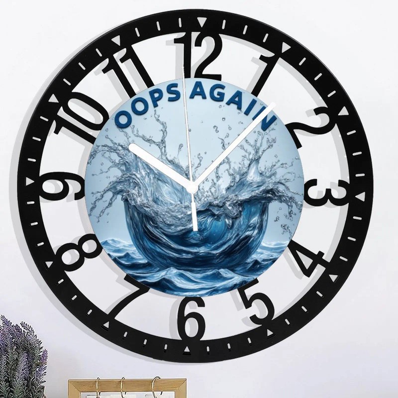 25cm Circular Iron Wall Clock with a Outlet and Plugsheet