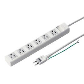 Sanwa Supply TAP-N3625N Power Strip, 3P, 6 Socks, 6.5 ft (2.5 m)