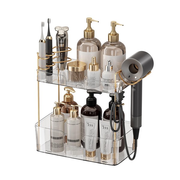 YCIA&DONE Luxury Bathroom Counter Organizer, Large Makeup Organizer Countertop, Shelf