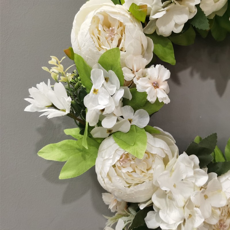 Artificial Peony Wreath Rattan Silk Cloth Simulation Decorative Front Door