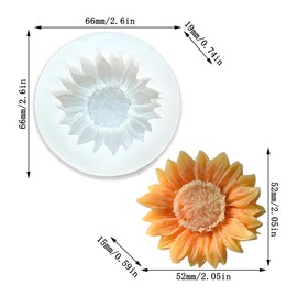 Cestony 2Pcs sunflower Shape Silicone Molds for DIY Mooncakes, Pastries, Fondant, Chocolate Desserts, Candles, and Soaps