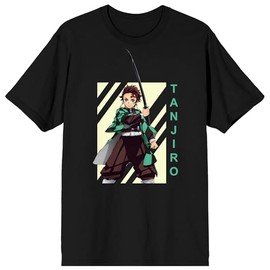 Demon Slayer Tanjiro Kamado Character Men's Black Short Sleeve Tee-M