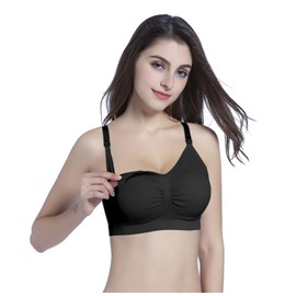 Suekaphin 5PACK Wireless Nursing & Maternity Bra - Breastfeeding Bra, X-Large, Black/WineRed/MintGreen/NavyBlue/PaleGreen