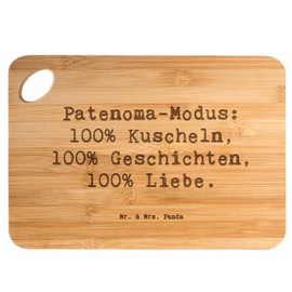 Mr. & Mrs. Panda Bambus - Schneidebrett Spruch Patenoma Modus - Geschenk, Liebe, Frühstücksbrett, Humor, Hackbrett, Kreativität, Holzbrettchen,