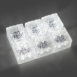 HOFLYW 6 Pack Solar Brick Lights Landscape Path Light Garden Decoration Yard Paver Road Lighting Recessed Paver for Garden, Pathway, Patio, Walkway Decor