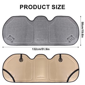 Naapesi Car Seat Cushions Made of Pure Linen, Seat Cushions Front Seats, Car Seat Cushion with Cartoon Bears, Non-Slip Seat Cushion Car Front Seats, Seat Cushion for Car Seat, SUV (Grey, 132 x 50 cm)