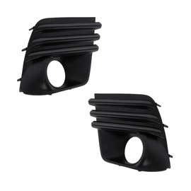 For Subaru Forester 2022 2023 Fog Light Bezel Driver And Passenger Side | Pair | Front | Plastic | Black | With Steel Gray Molding Strips | For Use With Round Fog Lights | SU1038133, SU1039133