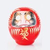 Daruma Japanese Amulet 12 cm Papier Mache Size 2 (Red)