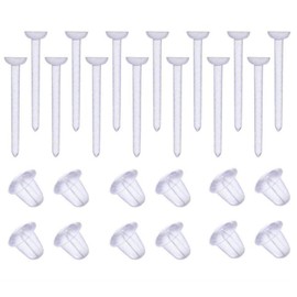 Clear Earring Backs Plastic Safety Rubber Backs Stud Bullet Earring Ear Plug Transparent Ear Lobe Retainer Ear Pins Earring DIY Earring Accessories (50 Pairs)