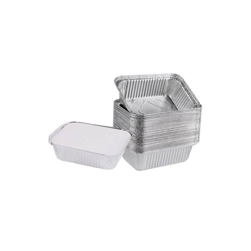Disposable Tin Foil Box with Lid Outdoor Barbecue Baking Oven