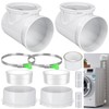 90 Degree Dryer Vent Elbow(2 Pcs),Dryer Vent Duct Connector Kit,90
