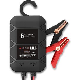 BYGD 5A Smart Car Battery Charger, 6v 12V Automotive Charger, Deep Cycle Charger, Float Charger, Automatic Repair Battery Desulfator, Trickle Battery Maintainer