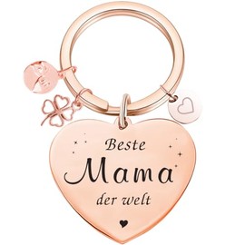 Mum Gift Best Mum in the World Keyring Best Mama Ever Jewellery Mother's Day Gift Birthday Gift From Daughter to Mother, Rose Gold, Rose-Gold