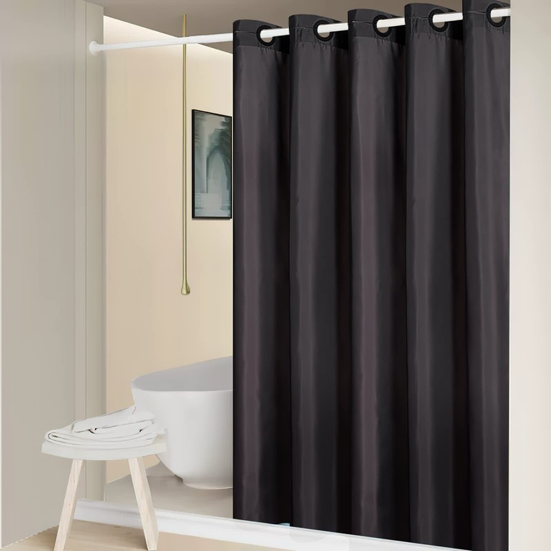 Furlinic No Hook Extra Long Shower Curtain,Waterproof Fabric Curtains for