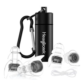 Hearprotek Concert Ear Plugs, 2 Pairs of Hearing Protection, Noise Cancelling for Festival, Aeroplane, Work, Music, Motorcycle, Musician, Hearing Protection (Black)