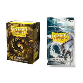 Generic Dragon Shield 100 Count Standard Size Dual Matte Card Sleeves (100 Standard Size Sleeves + Perfect Fits, Matte Truth)