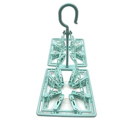 Foldable Plastic Peg Airer – 16 Pegs – For Drying Small Garments – Indoor and Outdoor Use (Mint)