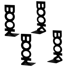 LdawyDE Bookends, Metal Bookends, Letter Pattern, Book Holder, Bookholder, Bookend, Art Decoration, Bookends for Desk, Office, Bookshelf for Books, DVDs, Magazines