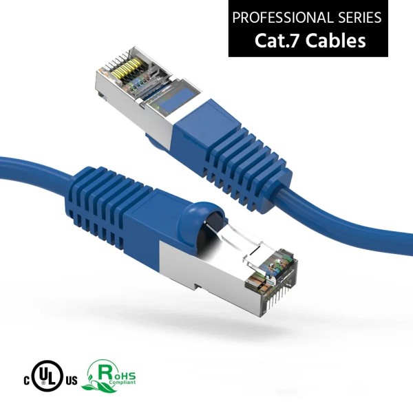 LucaCables 7Ft CAT7 Shielded (SSTP) 600MHz Ethernet Network Booted Cable