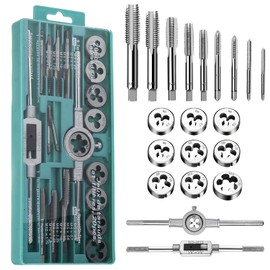 Tap and Tap Tool Set, Metric M3-M12, 20-Piece Fine Thread Cutter Set, Metric, Thread Cutting Machine, Tap Die Set with Drill