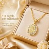 Collar De Oro Plata 925 Mujer Con Virgen De Guadalupe