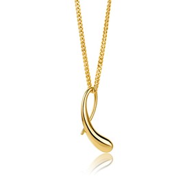MIORE 18CT Gold Plated 925 Sterling Silver Necklace, 45cm Silver Chain with Teardrop Pendant, Hypoallergenic Necklaces for Women, Silver Jewellery for Women, Delivered in Jewellery Box