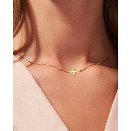 TOLOWOBK Cross Chain Women's Silver/Gold Cross Chains Layered Cross Chain Necklace Ladies Girls Choker for Women Easter Mother's Day Birthday Gift for Mum Daughter Wife Granddaughter Girlfriend Niece