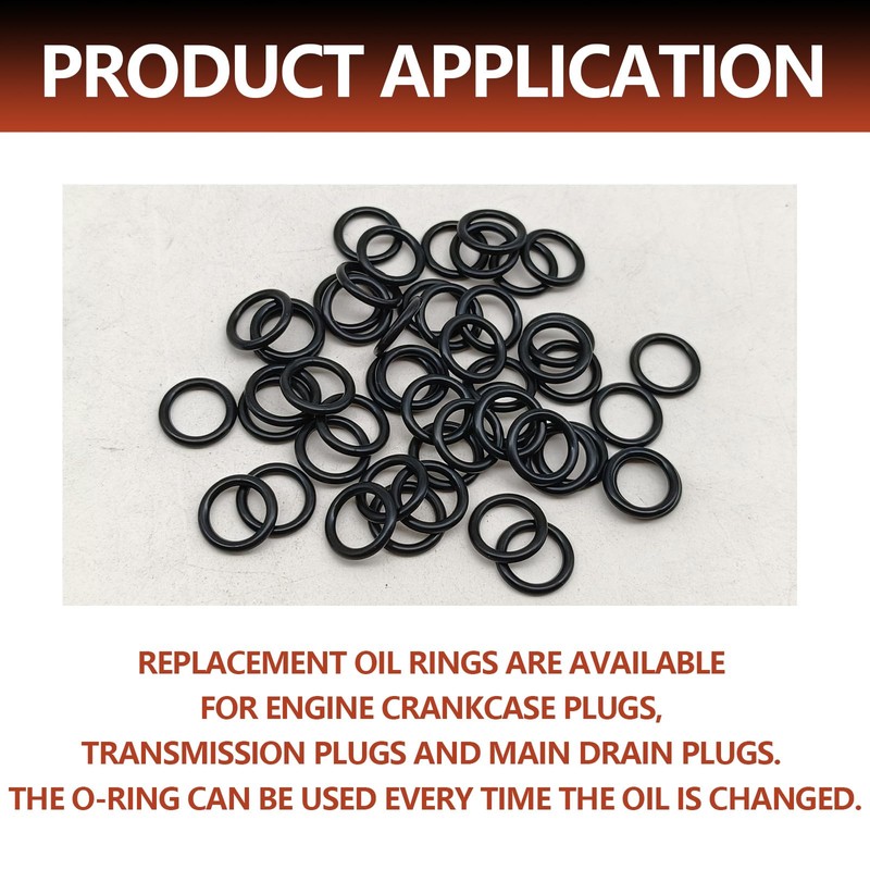 Pleoos Oil Drain Plug - 50pcs Nitrile Rubber O-Ring Set,