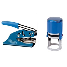 Corporate Seal Embosser and Self Inking Stamp | Combo (Blue, 2-Items)