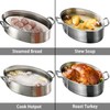 Eglaf 8Qt Stainless Steel Fish Steamer - Multi-Use Oval Cookware
