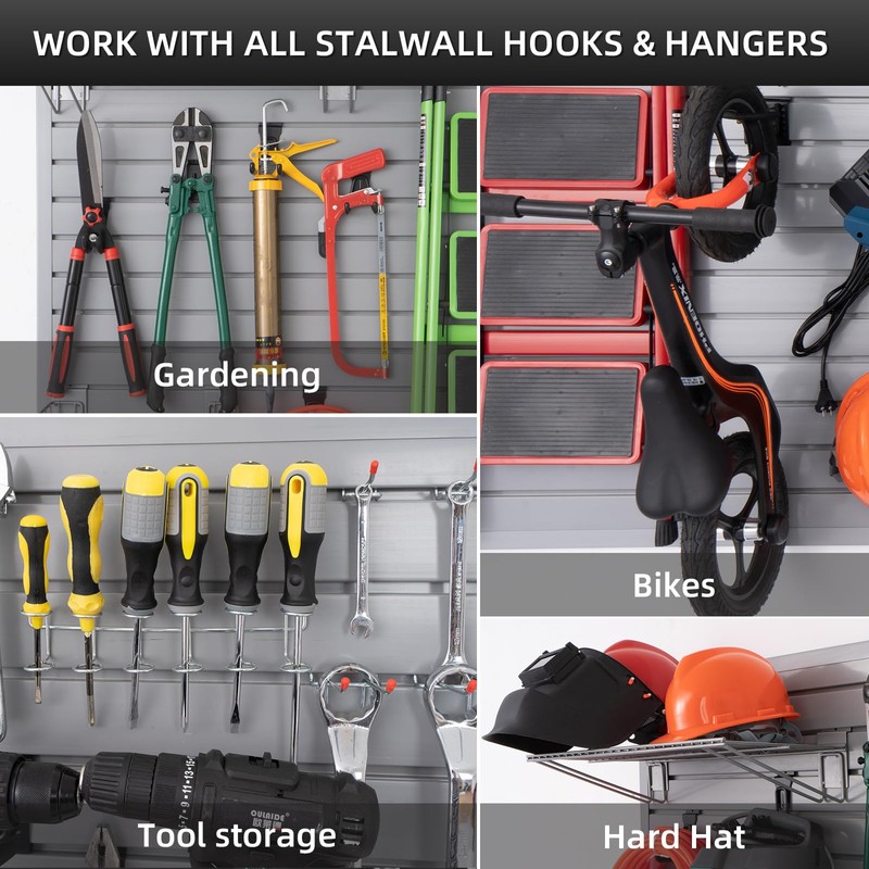 Slatwall Panel Garage Wall Organizer Heavy Duty Wall Mounted, PVC