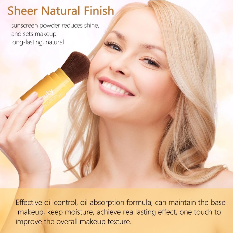 Mineral Sunscreen Setting Powder, SPF 35 Brush Sunscreen Powder for