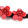 Avalaya Statement Black/Red Glass Bead with Shell Floral Motif Necklace/48cm