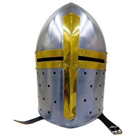 AnNafi® Medieval Knight Sugarloaf Armor Helmet Reenactment Helmet | Cosplay Sca (Helmet)