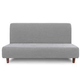 Easy-Going 100% Waterproof Futon Cover, Dual Waterproof Couch Cover for Futon, Stretch Jacquard Sofa Cover, Leakproof Furniture Protector for Kids, Pets, Dog and Cat (Futon, Light Gray)