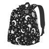 famliihw Black and White Stars and Moon Backpack Bookbag Laptop