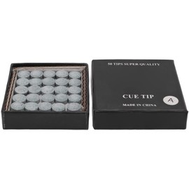 9.5-11 mm Medium Hard Cue Tips - 50 Pieces Leather Billiard Stick Replacement Tips with Storage Box - Snooker Daily Training Use, Grey 2 (10.5mm) Pool Cue
