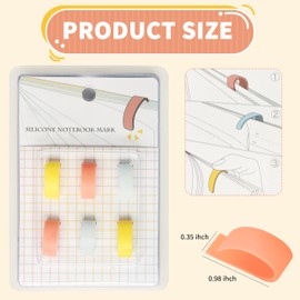 Silicone Bookmarks, Kaluofan 6PCS Colorful Book Accessories, Book Marks for Reading Women, Gifts for Book Lovers Teachers Students Teens, Unique and Petite, Increasing Reading Interest, Non Reusable