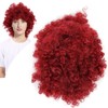 Curly Wavy Wigs Women Female Synthetic Hair Burgundy Wigs for