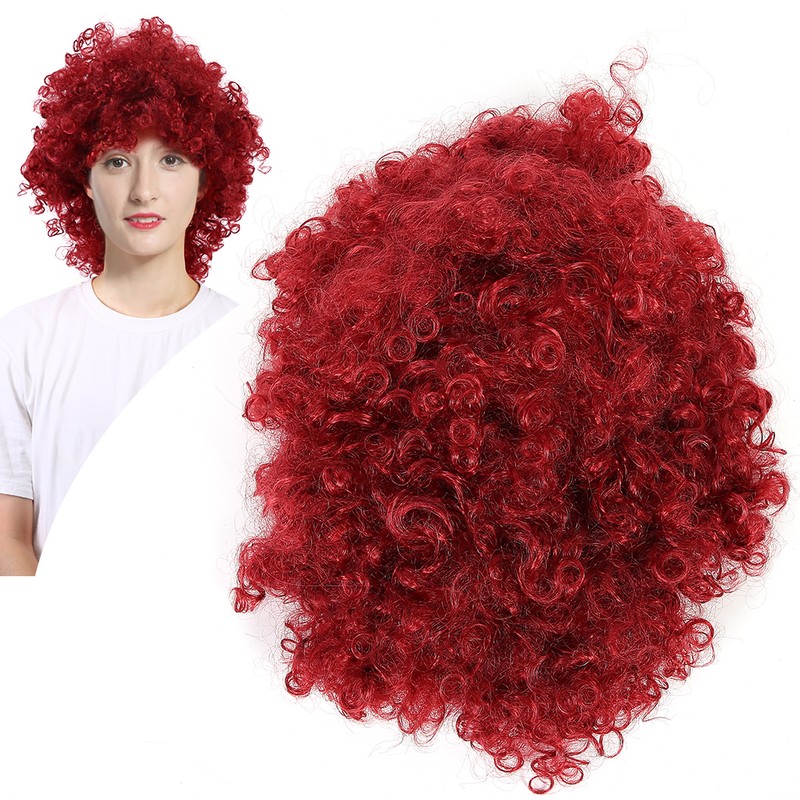 Curly Wavy Wigs Women Female Synthetic Hair Burgundy Wigs for