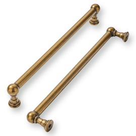 khtumeware 5 Pack 12 Inch Hole Center Antique Brass Cabinet Pulls Heavy Duty Solid Cabinet Handles cabinets Dressers Kitchens Handles Bathroom cabinets