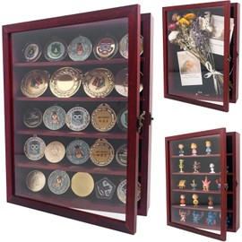 GraduationMall 3D Picture Frame with Removable Shelves 28 x 35 cm Deep Object Frame for Filling Military Medals Flowers Keepsake Collectibles Red