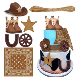 Decoración Pastel De Vaquero Del Oeste Para Fiesta Cumpleaño Rdffcoo