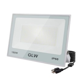 GLW LED 150W Flood Light IP66 Waterproof Super Bright Work Lights,13,000lm 6500K Daylight White Outdoor Spotlight for Garage,Playgrounds,Parking Lot,Basketball Court