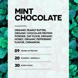 FROPRO Plant Protein Snack Bars - Plant Based Protein Bars, All-Natural, Gluten, Dairy, & Soy Free, High Protein Bars with Low Calories | Mint, 12 Pack