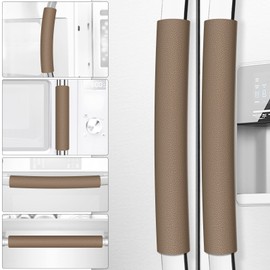 Royleath Refrigerator Door Handle Covers, 6PCS, Leather Kitchen Appliance Handle Covers, Keep Your Fridge Microwave Oven Stove or Dishwasher Clean, Stains Dirty Oils, Kitchen Decor(Chocolate)