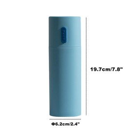 Kinteshun Travel Toothbrush Case Portable Toothbrush and Toothpaste Container Holder with Mouthwash Cup Oral cleaning Tools Organizer for Traveling Camping School Home (Blue and white)